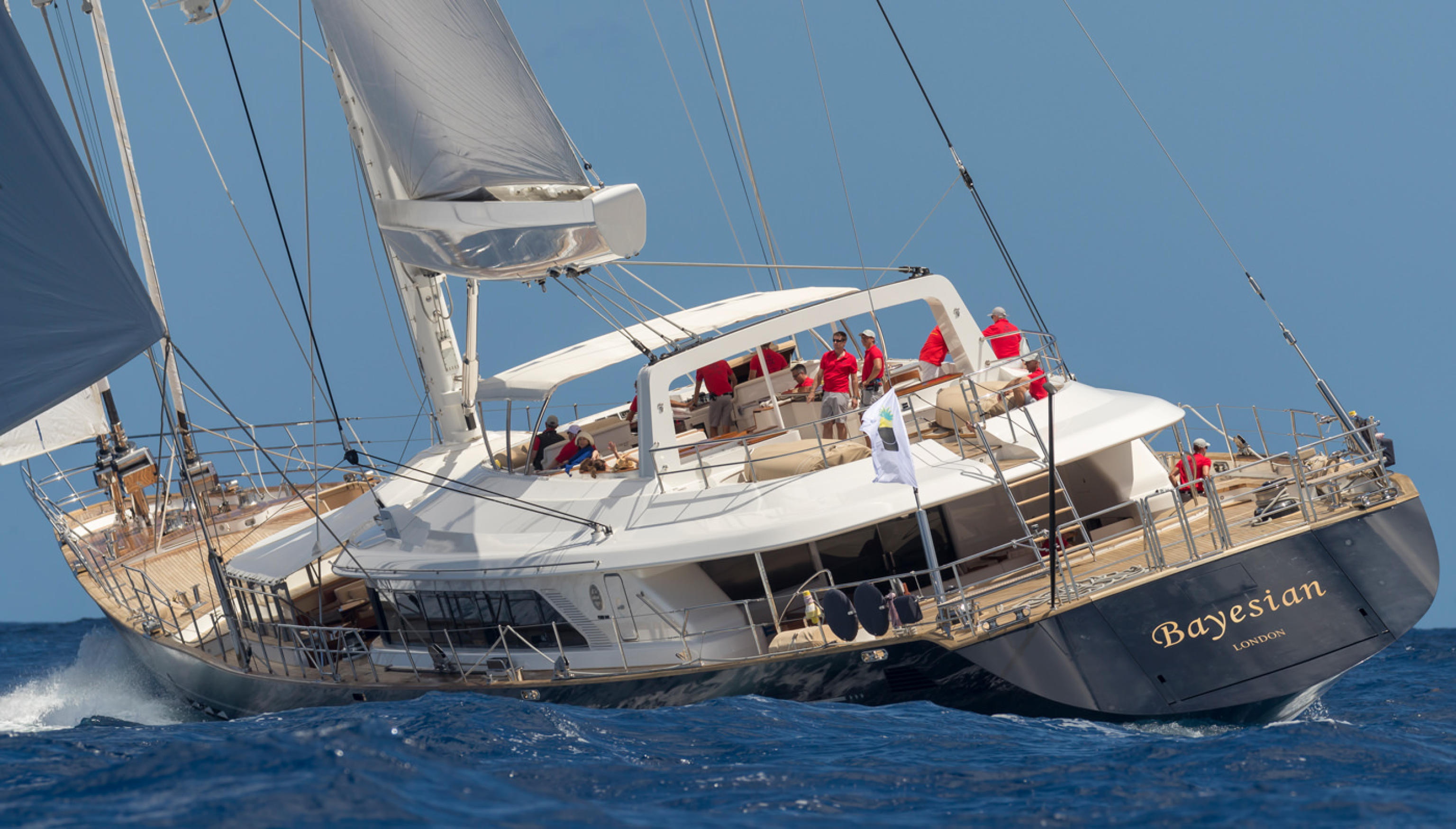 The £14million luxury superyacht pictured off the coast of Sicily before it sank