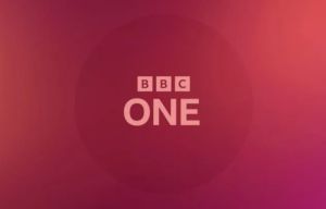 a bbc one logo on a pink background