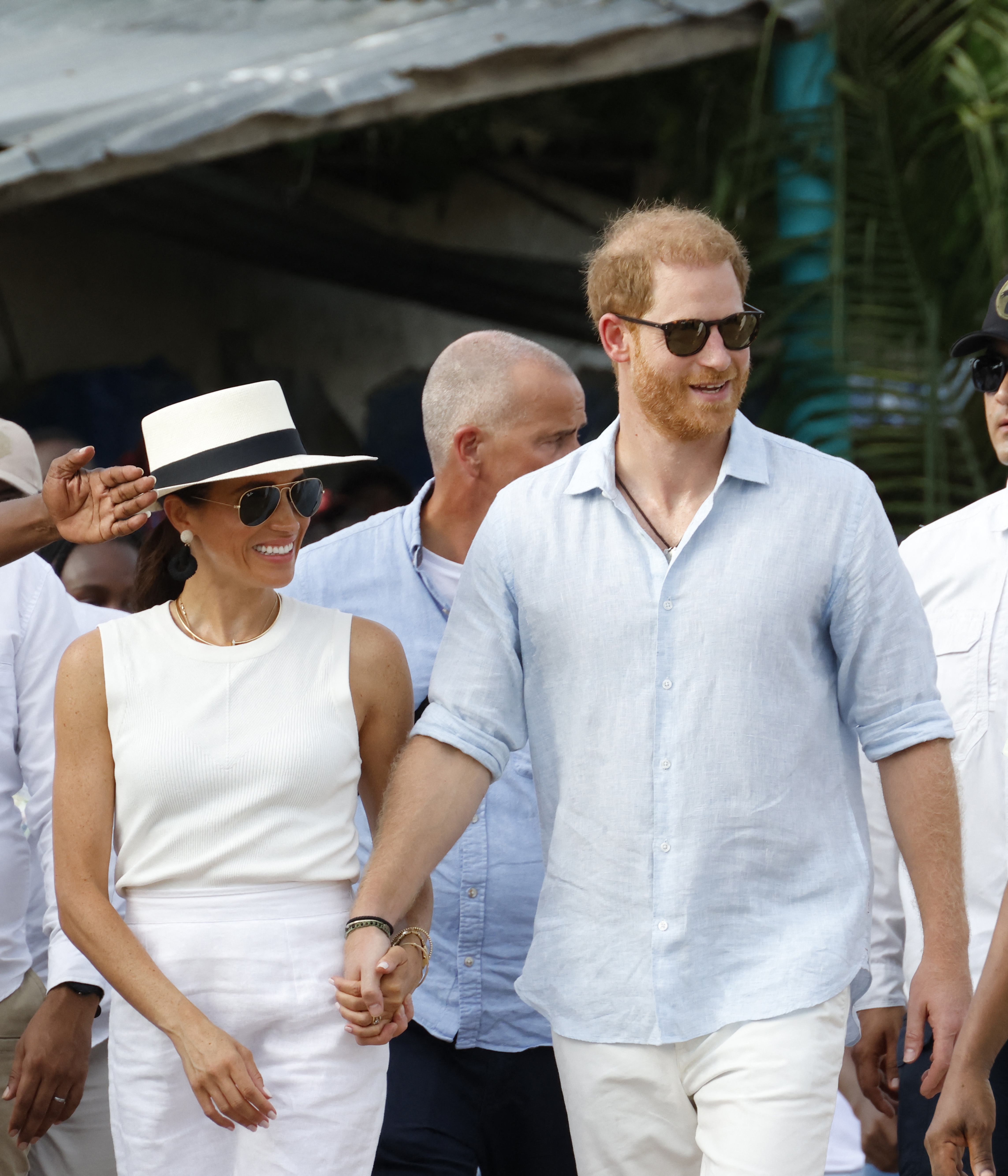 Harry and Meghan seen during their recent trip to Colombia